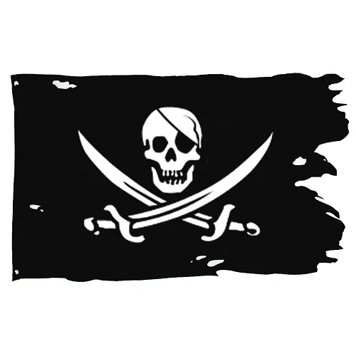 

xiangying 90*150cm Creepy Ragged older broken jolly roger Skull Cross bones Pirates Flag