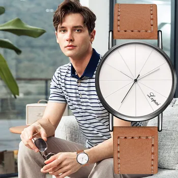 

Fashion Men's Leather Belt Analog Sport Quartz Men's watch Wrist Party decoration suit Dress Watch gifts male man boyfriend