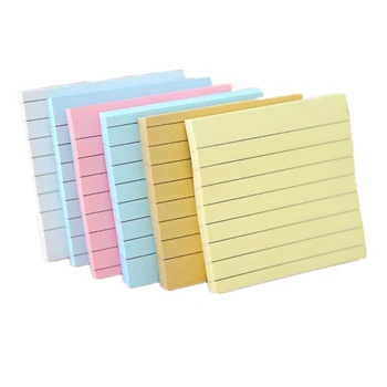 

1Pcs/lot Simple Stickey Note Horizontal line Candy Color Message N times Stickies message board Stationery
