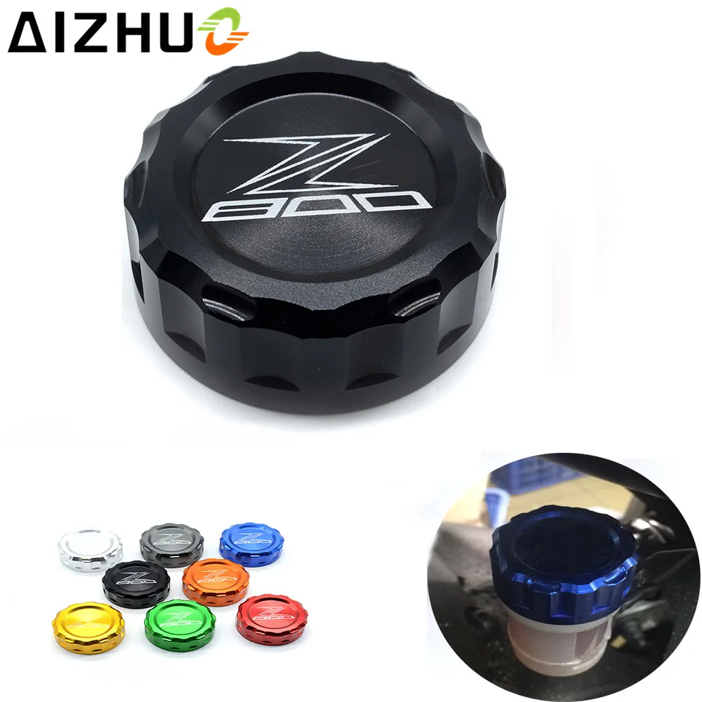 For Kawasaki Z800 Z 800 Motorcycle Rear brake Cylinder Fluid Reservoir Cover Cap Motorbike CNC Aluminum 8 Color With Z800 LOGO