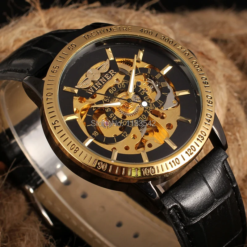Мужские автоматические наручные часы скелетоны Winner WRG8031M3T2|wristwatch calculator|wristwatch