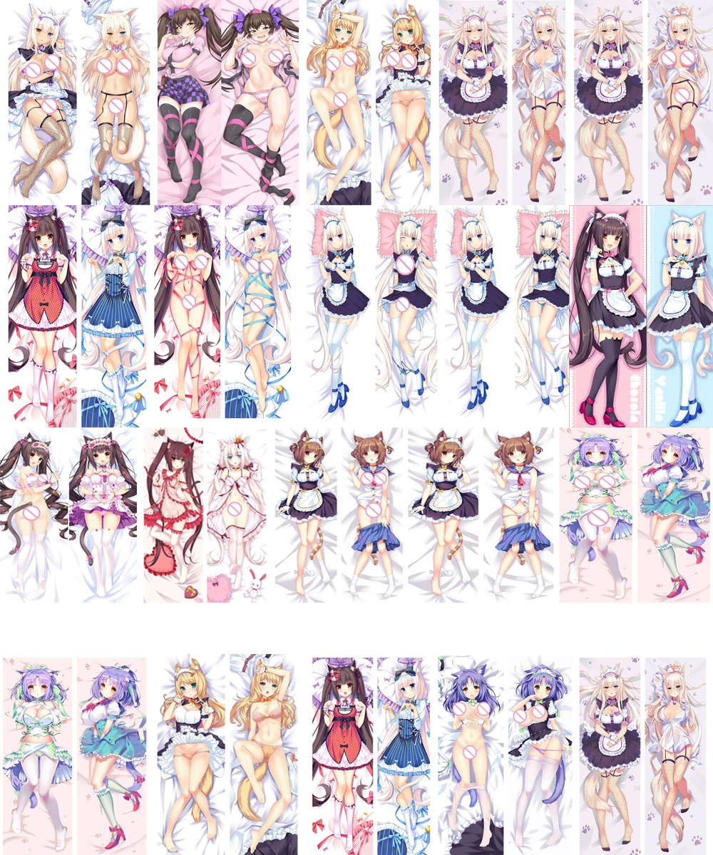 

New Anime NEKOPARA sexy girl chocolat vanilla Azuki Coconut Maple Cinnamon Dakimakura throw pillow cover Hugging Body PillowCase