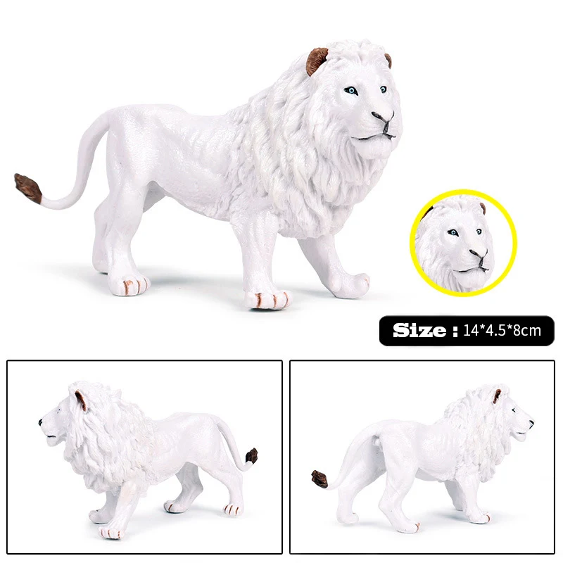 

Animal Model Toy Figure - Authentic Wildlife White Lion Model Hand Painted Hole Action Toy.