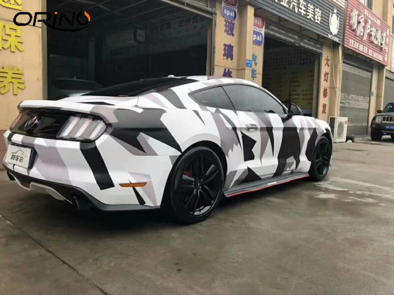 Black White Camouflage Vinyl Film Wrap-3