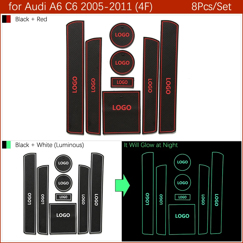 Противоскользящими резиновыми затворный слот подставка под кружку, для Audi A6 C6 2005-2011 4F RS6 S6 гибкие чехлы из термопластичного полиуретана(RS 6 Аксессуары 2005 2006 2007 2008 2009 2010 2011