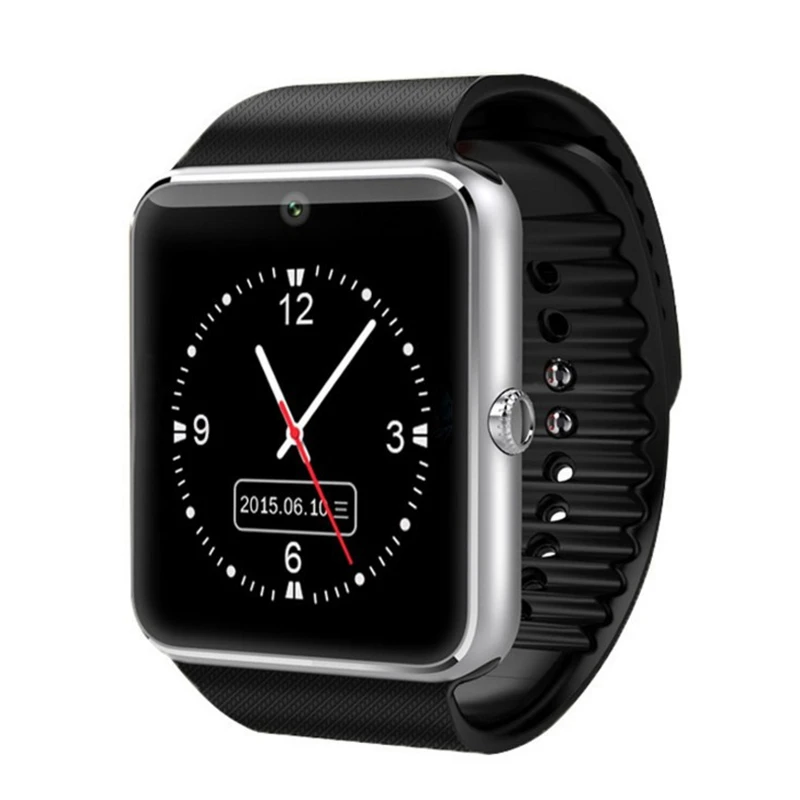 Black Silver Смарт-часы с Bluetooth для Iphone, телефонов, Huawei, Samsung, Xiaomi, Android, Поддержка 2G, SIM, TF карта, камера, умные часы, PK, X6, Z60 - Цвет: Black Silver