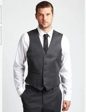 Charcoal grey vest sale