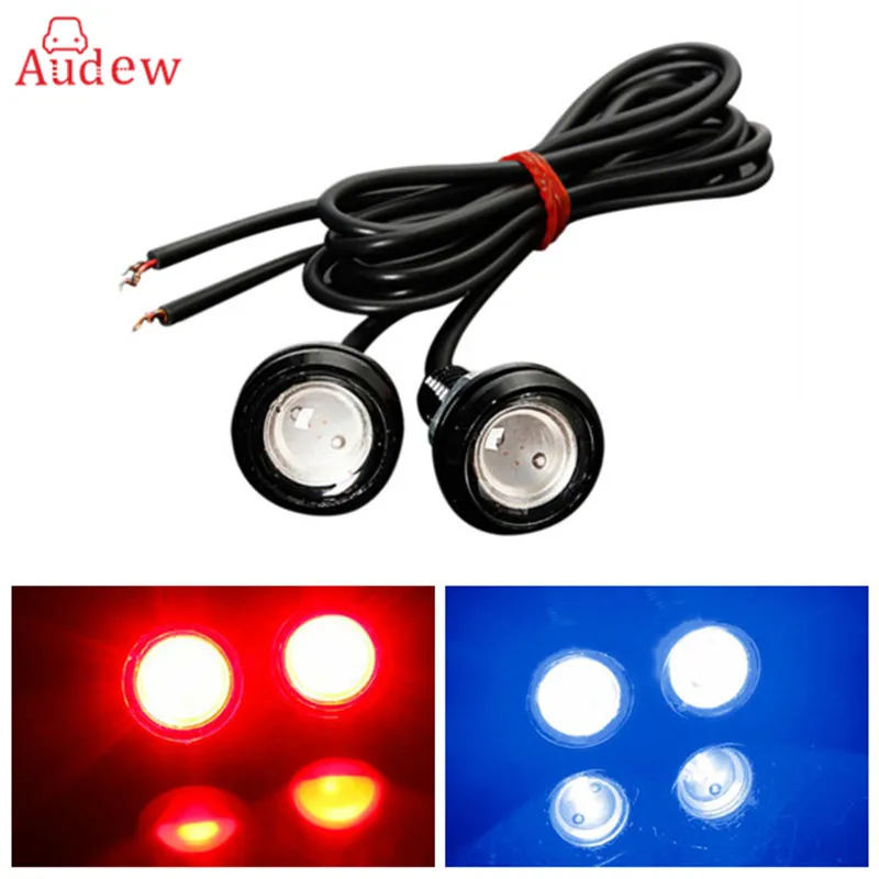 2Pcs 10W LED White Eagle Eye Car Light High Power Car Daytime Running Light Parking Backup Light