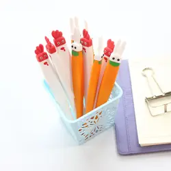 Милый творческий животных школа дизайна гелевые ручки Канцтовары, kawaii дети Безопасный силикагель материал написать гелевая ручка, 2 цвета