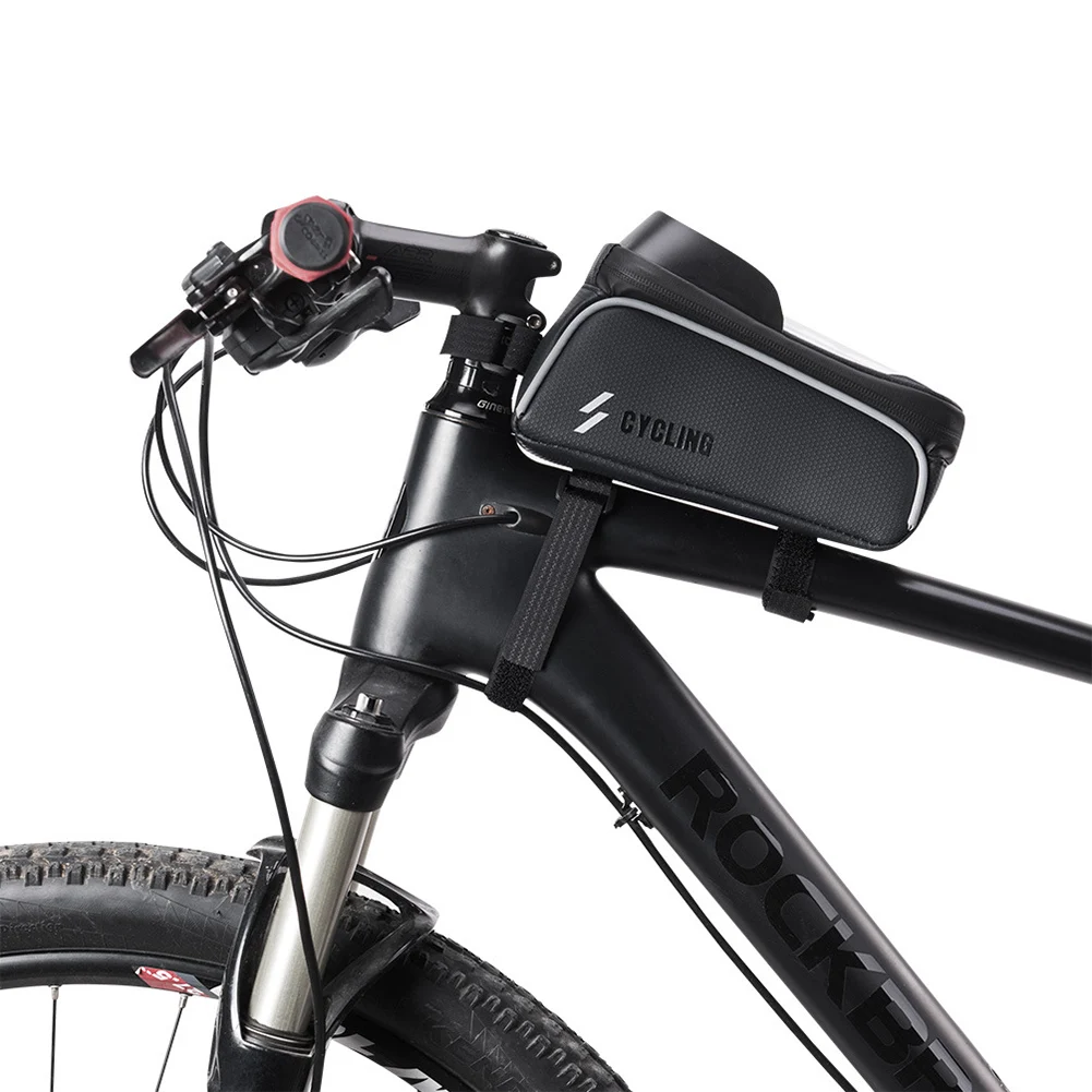 

Front Tube Frame Accessories Stander Holder Waterproof Saddle Cell Phone Bracket Cycling Bike Screen Bicycle Bag Package