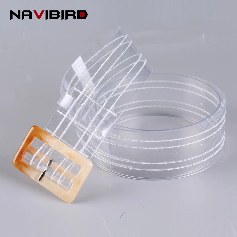 Summer New Plastic Clear Waist Belts For Women Wide Pvc Solid Transparent Corset Belt Dress Jade