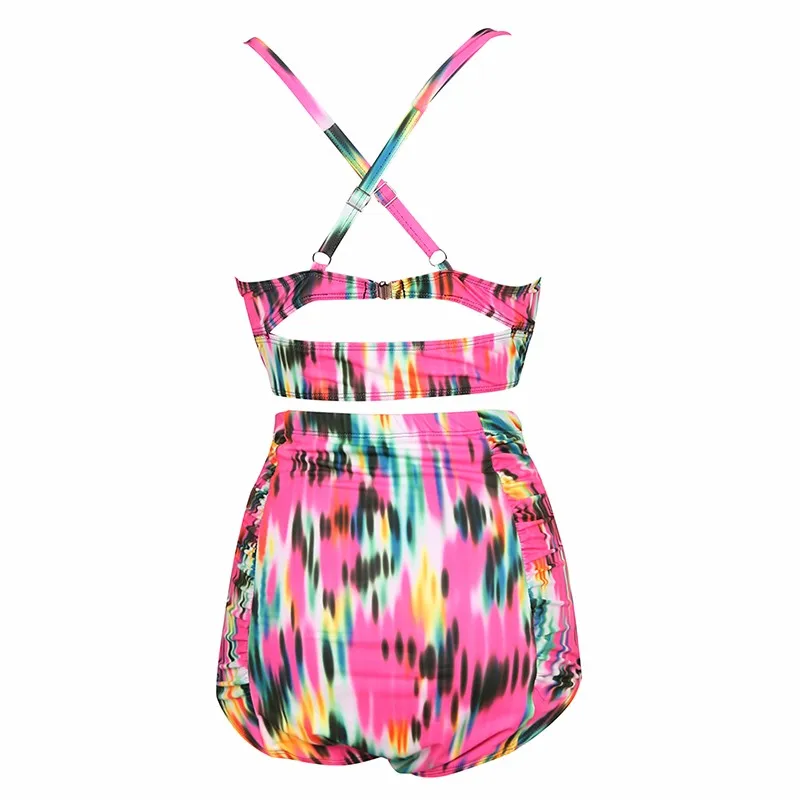2016-Newest-High-Waist-Swimsuit-Women-Print-Colorful-Vintage-Retro-Floral-Push-Up-Bikini-Set-Plus (4)