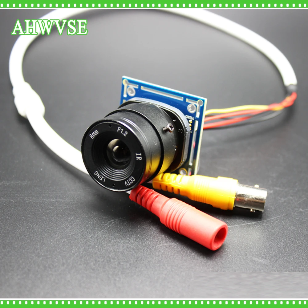 Мини камера видеонаблюдения AHWVSE CMOS 1200TVL модуль с кабелем BNC и объективом CS 4 мм 6 8 12