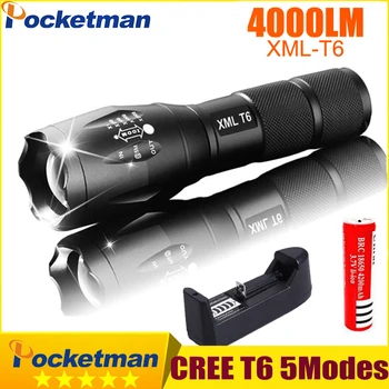 

Zk50 LED Rechargeable Flashlight XML-T6 light 4000 lumens 18650 battery Outdoor camping Cycling Powerful led flashlight