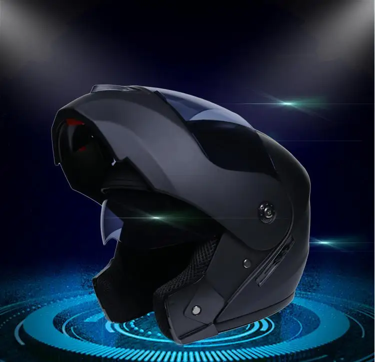 Крутой мод шлем модульный мотоциклетный черный откидной шлем гонки DOT ECE утвержден