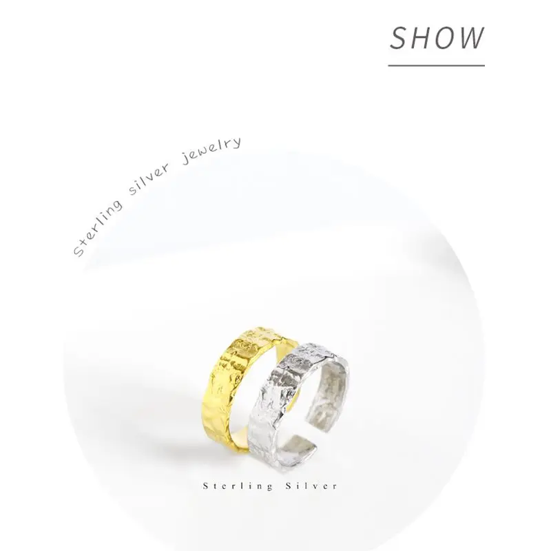Silvology 925 пробы бумага из серебряной фольги кольца вогнутые выпуклые дизайн Элегантные кольца оригинальной формы для женщин модные ювелирные изделия