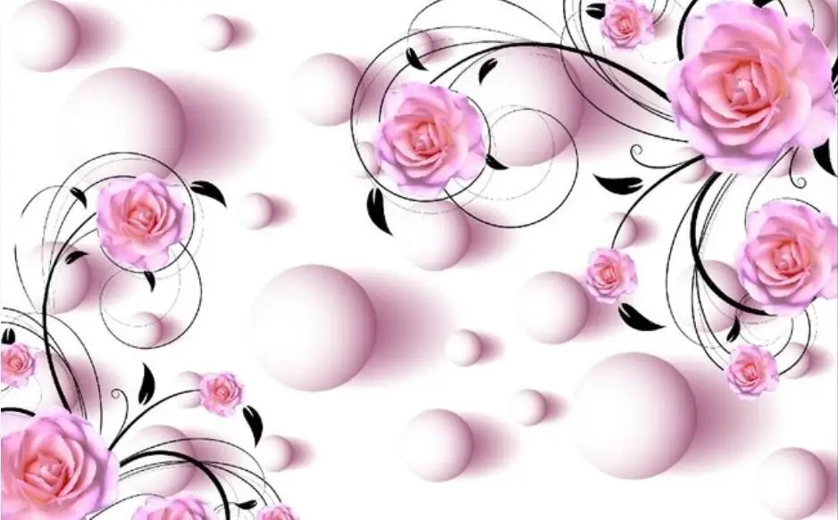 Пользовательские обои розовая роза 3D Фреска мягкая сумка модный диван фон стены гостиной papel де parede 3D Роза узор обои