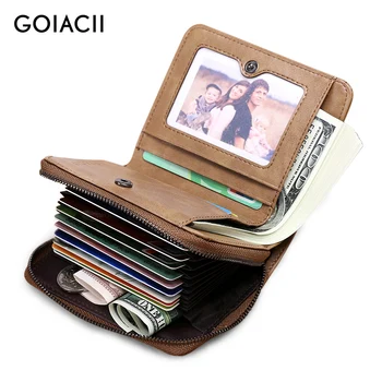 

2020 New Fashion Boys Short Mini Wallet Man's Small Coin Purse Split Leather Men Card Holder Male Zipper Case For Credit Card