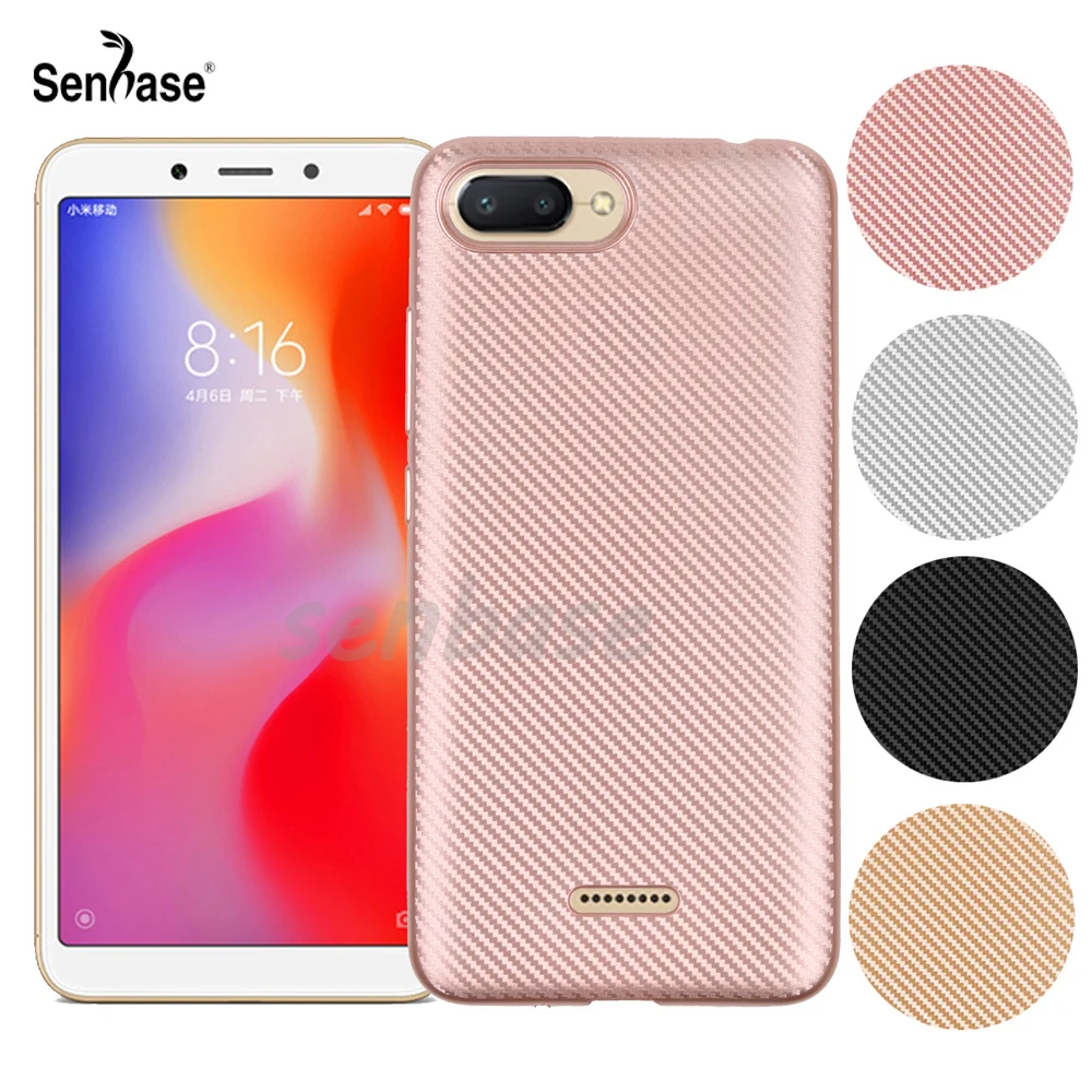 For Xiaomi Redmi 6A Case 5.45 inch Business soft TPU Carbon Fiber Back