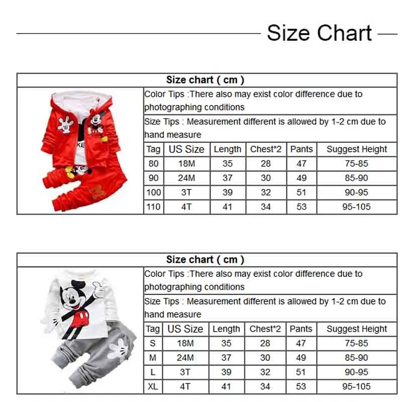 Спортивный костюм для мальчиков и девочек, От 1 до 4 лет, детская одежда с дизайном «Микки», Детская футболка с длинным рукавом, штаны, одежда