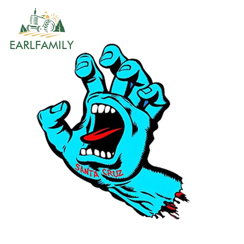 

EARLFAMILY 13cm x 9.1cm Car Styling Vinyl Stickers SANTA CRUZ SCREAMING HAND Car Sticker Surf Skateboard Waterproof Accessories