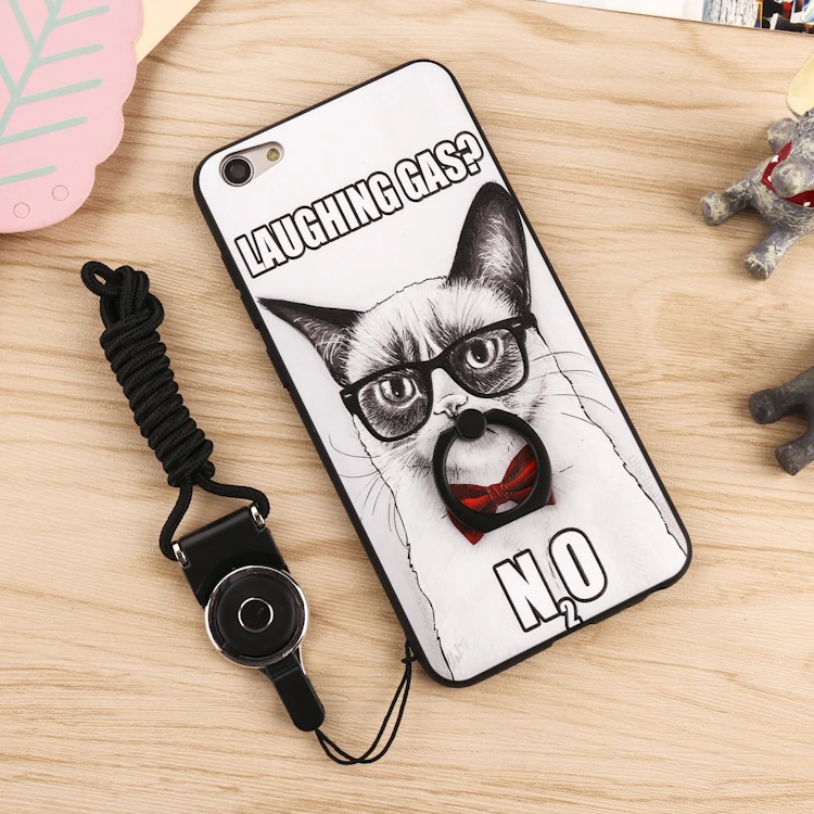 PENGWEISHENG FOR VIVO X7plus Super 3D Relief Printing Soft TPU+PC Hard Back Cover Case With Ring Holder Phone |