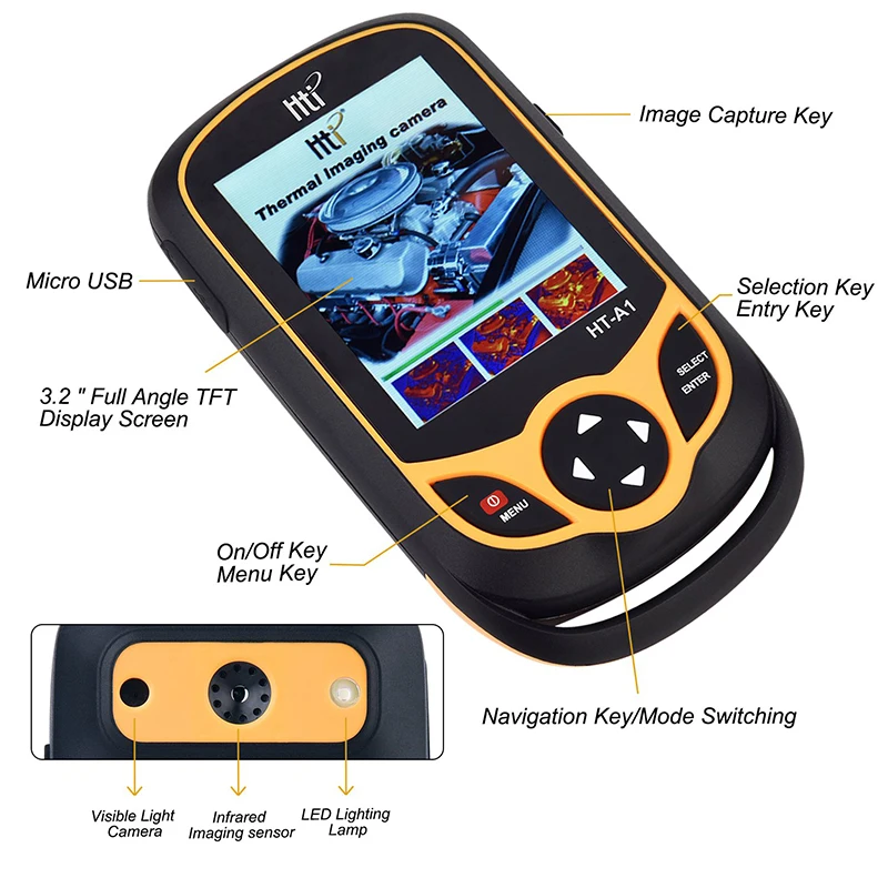  Handheld Thermal Imager 3.2 inch Display Screen Infrared Camera Hunting Temperature Measurement The