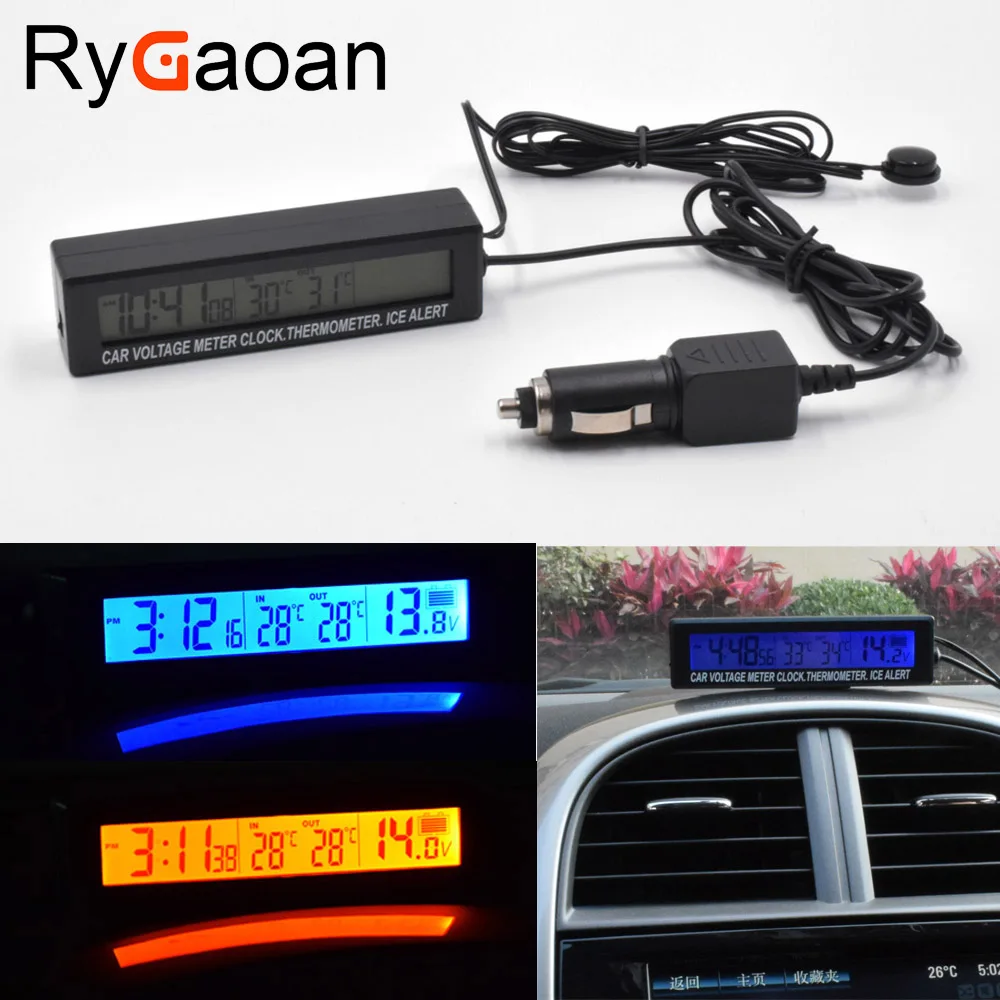Car Battery Voltage >> Us 17 0 Rygaoan 3in1 12v Digital Lcd Screen Car Battery Voltage Meter Clock Outdoor Indoor Car Thermometer Ice Alert Alarm Hourly Chime On Car Battery Voltage >> Us 17 0 Rygaoan 3in1 12v Digital Lcd Screen Car Battery Voltage Meter Clock Outdoor Indoor Car Thermometer Ice Alert Alarm Hourly Chime On