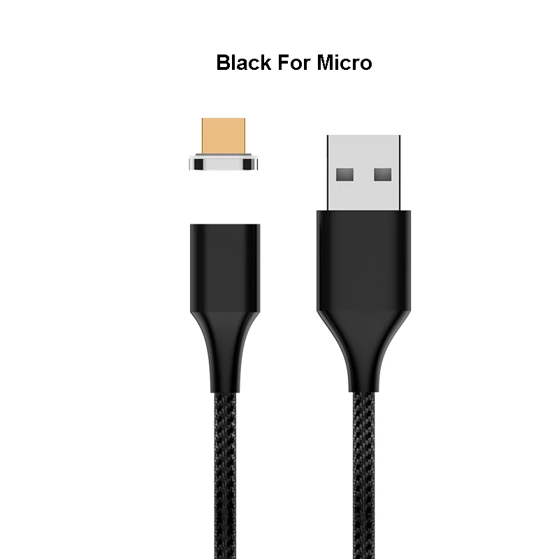 3A Магнитный кабель Micro Тип usb C кабель для быстрой зарядки и передачи данных для iPhone SAMSUNG S10+ S9 XIAOMI Mi9 QC3.0 светодиодный магнит Зарядное устройство провода - Тип штекера: Black For Micro