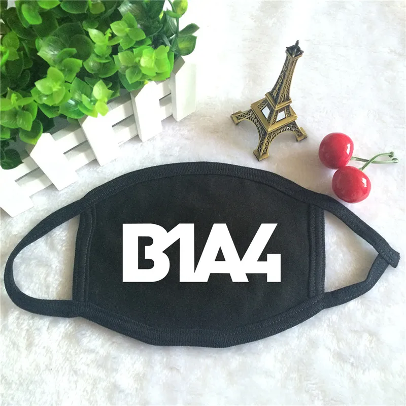 Kpop B1A4 альбом логотип печати k-pop моды маски Унисекс Хлопок Черный Рот Маски