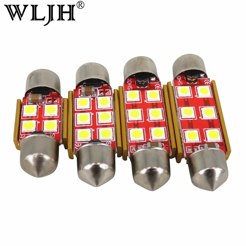 WLJH 2x Canbus безотказный светодиод 31 мм 36 39 41 3030 SMD DE3175 C5W C10W SV8.5 освещение автомобиля