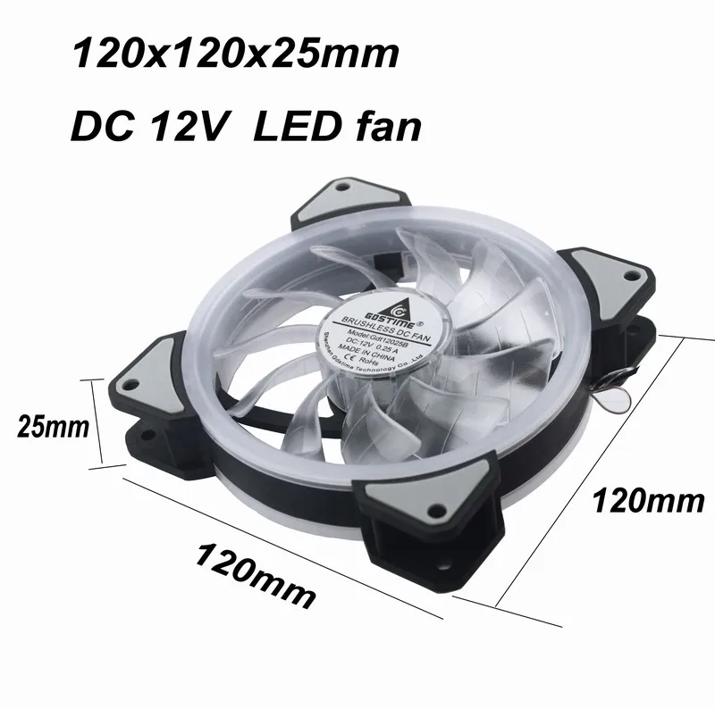 Gdstime 2 шт. DC 12V 120x120mm 120mm x 25mm PC чехол вентилятор гидравлический 3Pin 4Pin 12 см