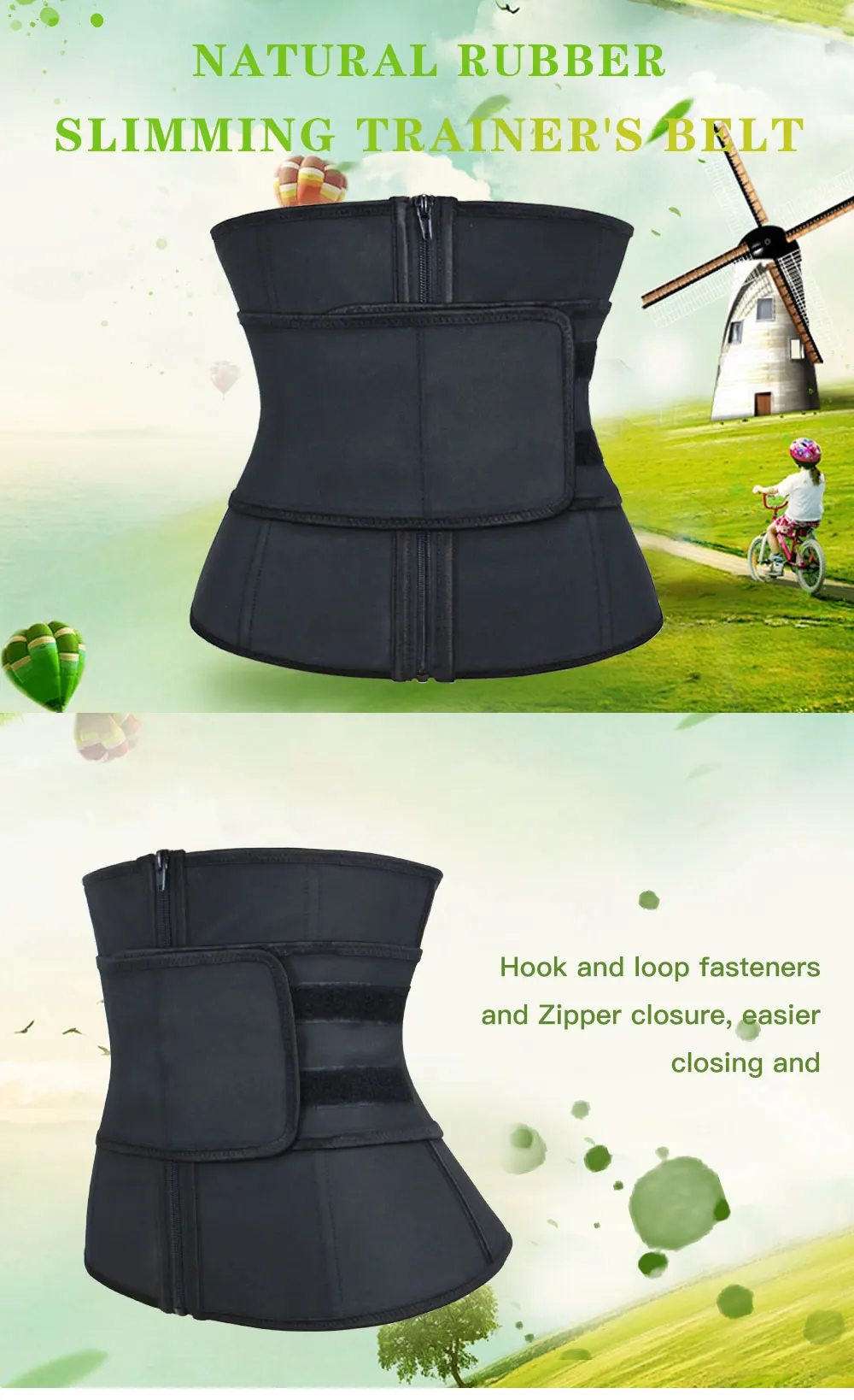 NB1679_01 Atbuty Abdominal Trainer High Double Compression Zipper Steel Boned Latex Waist Trainer Corsets Slimming Body Shaper Waist Cincher (1)