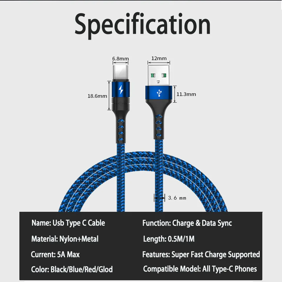 Usb type C кабель VOOC Dash Зарядка для Oneplus 7 6T 6 7t huawei P30 Pro Supercharge Usb Tipo C 5A/4A Android быстрое зарядное устройство короткое