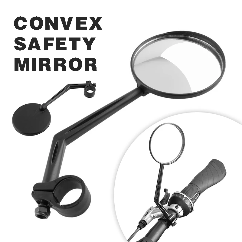 1PC MTB Road Bike Rotatable Back Mirror Bicycle Handlebar Rearview Accessories With Wide-angle Convex Mirror