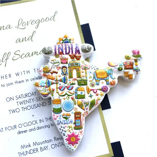 

India map features travel refrigerator stickers
