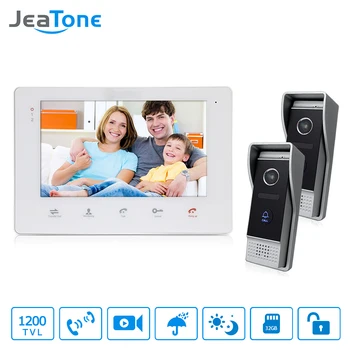 

JeaTone Home Security Video Intercom 7" Color Video Door Phone IR Night Vision Camera Kit for Home Apartment Intercom System
