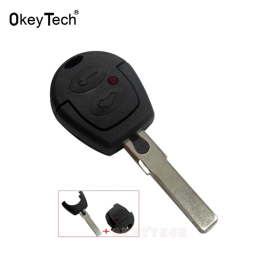 OkeyTech для VW 2 кнопки необработанное лезвие пульт дистанционного ключа Polo Golf Jetta Sharan