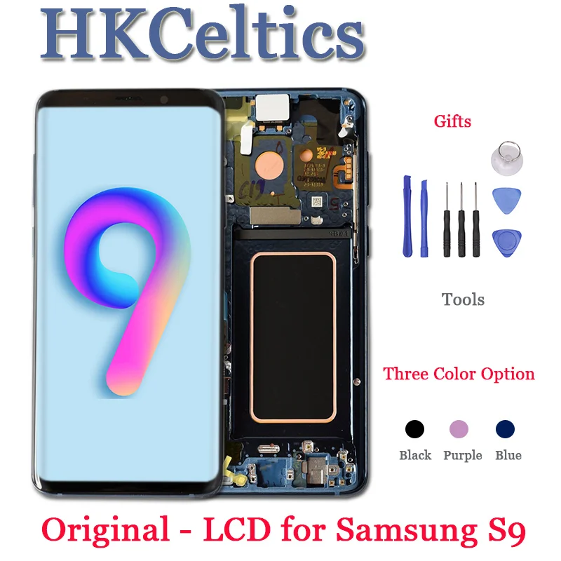

ORIGINAL SUPER AMOLED LCD Display with Frame for SAMSUNG Galaxy S9 LCD and Touch Screen Full Digitizer S9+ Plus G960 G965 LCDs