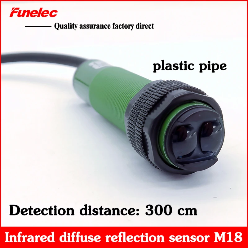 

Diffuse reflection photoelectric switch sensor E3FN-D300P2 three-wire DC PNP NC normally closed 24V infrared sensor