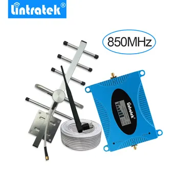 

Lintratek 3G UMTS 850mhz signal repeditor set Band 5 LCD display mobile phone booster repeater gsm 850 Yagi Antenna+10m Cable -