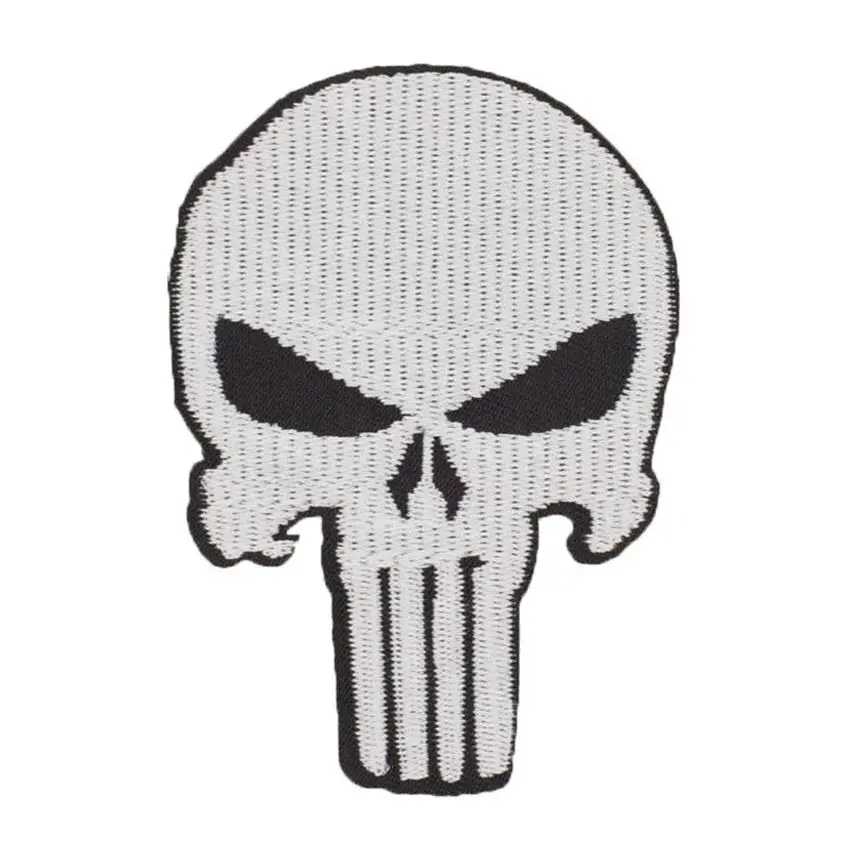 

1Pcs Big PUNISHER skull skeleton ARMY MORALE MILSPEC SWAT IRON-ON SEW-ON PATCH clothes application Wholesale clothes
