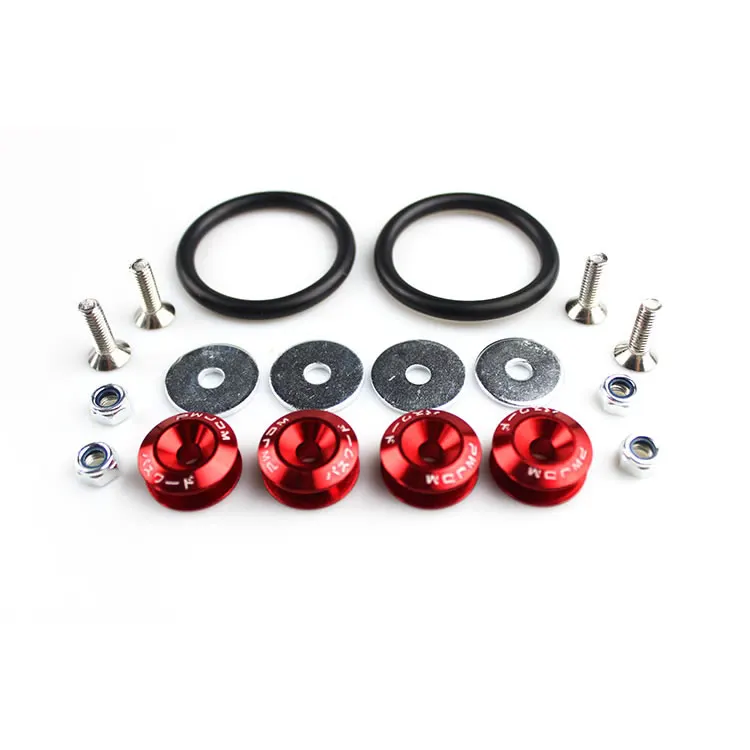 JDM Style Aluminum Bumper Quick Release Fasteners Fender Washers For Honda Civic Integra And Universal Car - Название цвета: Red