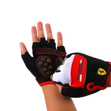 Спорт на открытом воздухе перчатки для бега Велоспорт велосипед катание ударопрочный половина пальцев короткая перчатка Pad