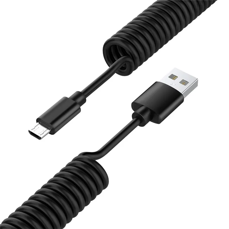 Пружинный usb кабель для SAMSUNG 2.4A Быстрый Micro usb type C usb-c кабель для зарядки и передачи данных код зарядного устройства для телефона Xiaomi