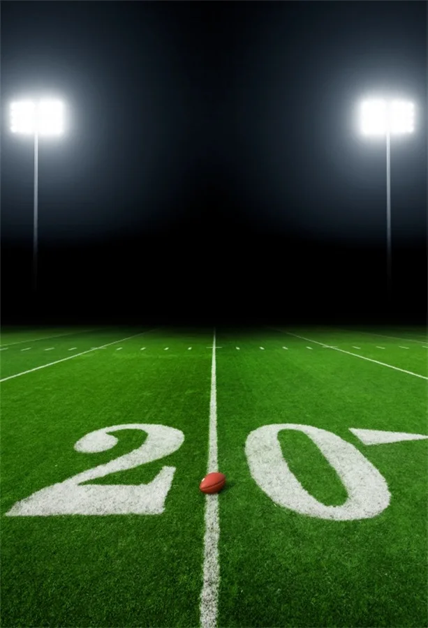 Laeacco Bright American Football Field Night View Photography Backdrops
