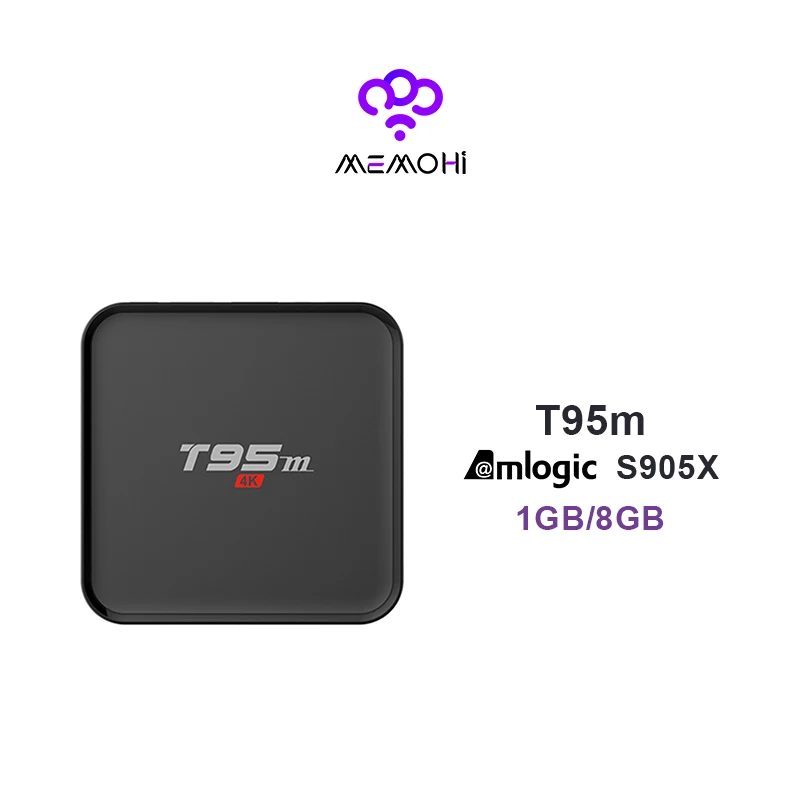 Memobox T95M Android 6.0 ТВ коробка 4 К Amlogic S905X 4 ядра DDR3 1 г flash 8 г hdmi 2.0 4 К Airplay DLNA предварительно установленных телеприставки - Цвет: T95M 1GB