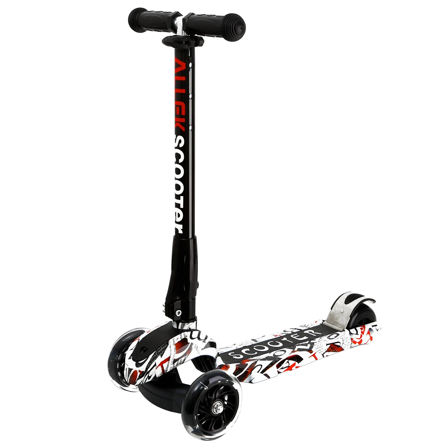 

Scooter 3 Wheel Adjustable Height PU Flashing Wheels Kick Scooter with Patented Folding System for Kids Children 3-17 Year-Old