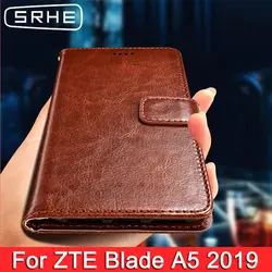 SRHE для zte Blade A5 2019 чехол с крышкой Роскошный кожаный силиконовый кошелек Магнитный кошелек чехол для телефона zte Blade A5 2019