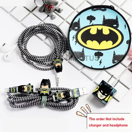 style 4 for iphone Новая круглая сумка для наушников USB протектор для наушников набор с наклейки для зарядного устройства спиральный кабель протектор для iphone 5 6 7 8 кабель намотки - Цвет: style 4 for iphone